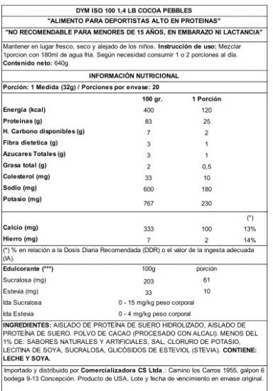 DYMATIZE PROTEINA ISO 100 1.4 LB COCOA PEBBLES - 3