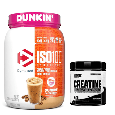 PACK ISO 100 DUNKIN CAPPUCHINO 1,4 LB + CREATINA NUTREX 300 GRS SIN SABOR - 1