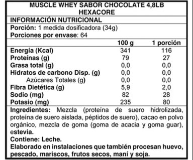 MUSCLE WHEY HEXACORE 4.8 LIBRAS 64 PORCIONES. VAINILLA - 2