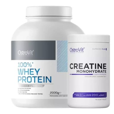 100% WHEY PROTEIN 2000GR SPONGE CAKE + CREATINA MONOHIDRATADA 500 GRS OSTROVIT - 1