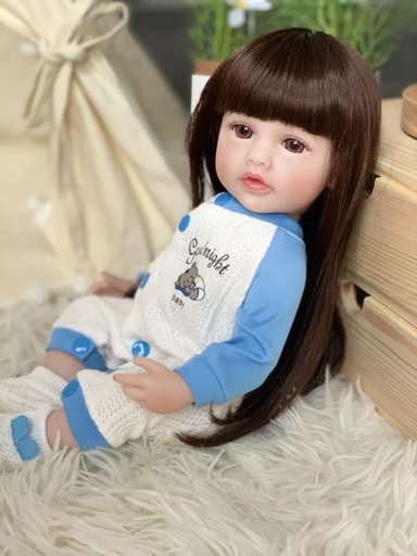 MUÑECA BEBÉ REBORN REALISTA DE SILICONA 55 CM - 1