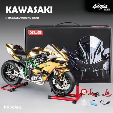 MOTOCICLETA FUNDIDA POR INYECCION 1:6 ESCALA PARA KAWASAKI H BLACKGIFTBOX - 4