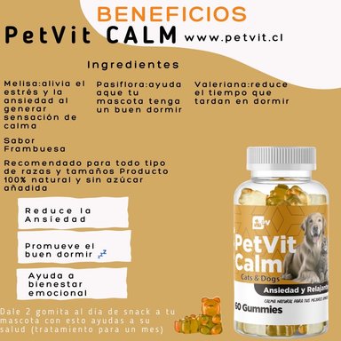 PETVIT CALM SUPLEMENTO NATURAL PARA PERROS Y GATOS CALMA NATURAL - 2