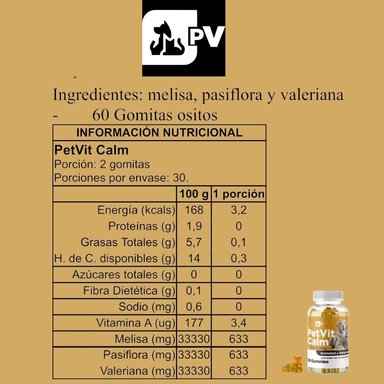 PETVIT CALM SUPLEMENTO NATURAL PARA PERROS Y GATOS CALMA NATURAL - 3