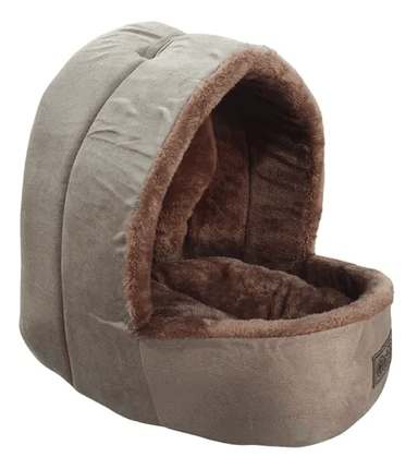 CAMA PARA MASCOTAS IGLÚ FELPA SUAVE L CAFÉ - 4