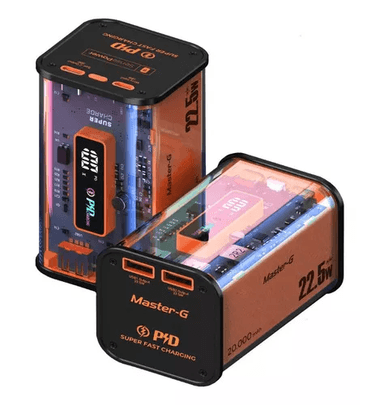 BATERÍA EXTERNA POWER BANK 20,000 MAH, CARGA RÁPIDA, COLOR NARANJO - 2