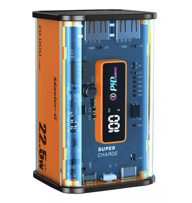 BATERÍA EXTERNA POWER BANK 20,000 MAH, CARGA RÁPIDA, COLOR NARANJO - 5