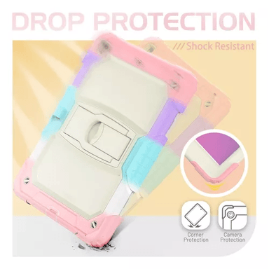 MICA Y FUNDA PARA IPAD 10.2 (8, 9 Y 7 GENERACIÓN), USO RUDO, CORREA MULTICOLOR - 2