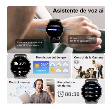 RELOJ INTELIGENTE HOMBRE MUJER SMARTWATCH LLAMADA BLUETOOTH - 4