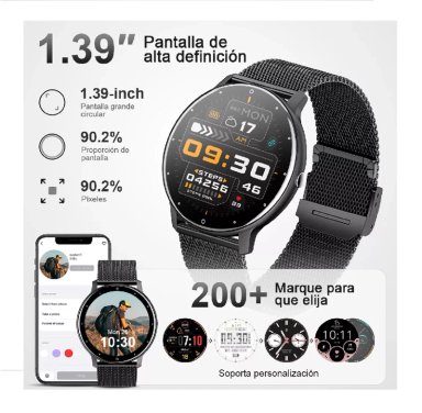 RELOJ INTELIGENTE HOMBRE MUJER SMARTWATCH LLAMADA BLUETOOTH - 5