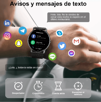RELOJ INTELIGENTE HOMBRE MUJER SMARTWATCH LLAMADA BLUETOOTH - 6