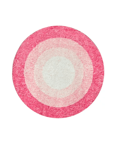 ALFOMBRA REDONDA 100 CM SUPER SUAVE CIRCULOS FUCSIA - 1