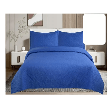 CUBRECAMA DE VERANO 1.5 PLAZAS + 1 FUNDA COBERTOR, COLOR AZUL - 1