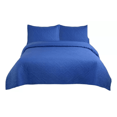 CUBRECAMA DE VERANO 1.5 PLAZAS + 1 FUNDA COBERTOR, COLOR AZUL - 2
