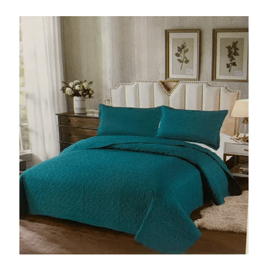 CUBRECAMA DE VERANO 1.5 PLAZAS + 1 FUNDA COBERTOR, COLOR TURQUESA - 1