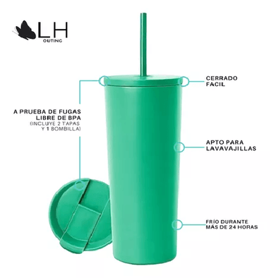 VASO TÉRMICO MUG LH 700 LT, ACERO INOXIDABLE, VERDE MENTA - 2