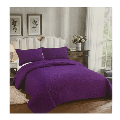 CUBRECAMA DE VERANO 1.5 PLAZAS + 1 FUNDA COBERTOR, COLOR MORADO - 2