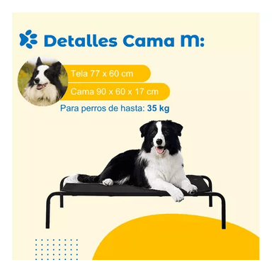 CAMA ELEVADA PARA PERRO Y GATO REFRESCANTE NEGRO - 2
