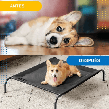 CAMA ELEVADA PARA PERRO Y GATO REFRESCANTE NEGRO - 5
