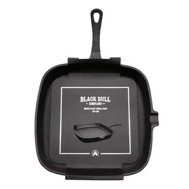 SARTÉN GRILL PAN DE HIERRO FUNDIDO, 24 CM, BLACK BULL, COLOR EN COLOR NEGRO - 1