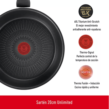 SARTÉN TEFAL G2550702 DE 30 CM, UNLIMITED, COLOR EN COLOR NEGRO - 3