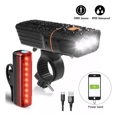 LUZ DE BICICLETA IMPERMEABLE, RECARGABLE, TRASERA, 1000 LM - 2