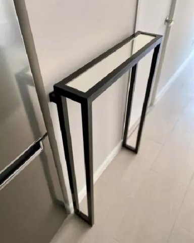 MESA DE ARRIMO INDUSTRIAL MODERNA CON VIDRIO, IDEAL PARA DEPARTAMENTO - 2