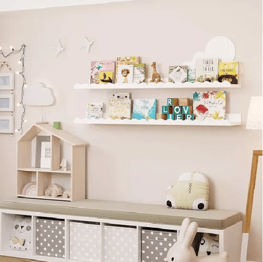 REPISAS PARA NIÑOS DE MADERA SET DE 4 COLOR BLANCO INFANTIL - 2