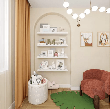REPISAS PARA NIÑOS DE MADERA SET DE 4 COLOR BLANCO INFANTIL - 3