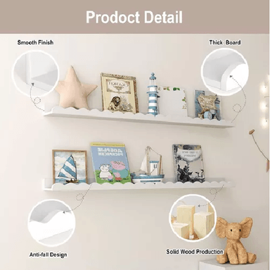 REPISAS PARA NIÑOS DE MADERA SET DE 4 COLOR BLANCO INFANTIL - 4
