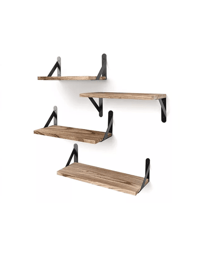 REPISAS FLOTANTES DE MADERA MULTIPROPÓSITO KIT 4 CAFÉ - 1