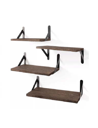 REPISAS FLOTANTES DE MADERA MULTIPROPÓSITO KIT 4 MARRÓN OSCURO - 3