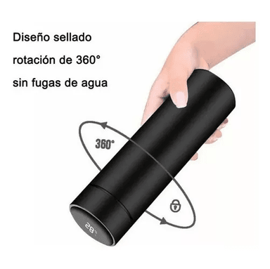 TERMO DIGITAL DE ACERO INOXIDABLE, INTELIGENTE, 500 ML, COLOR ROSA - 1