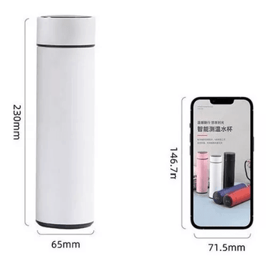 TERMO DIGITAL DE ACERO INOXIDABLE, INTELIGENTE, 500 ML, COLOR ROSA - 7