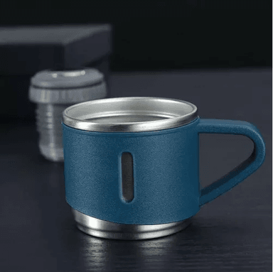 KIT DE TERMOS DE ACERO INOXIDABLE PARA 3 TAZAS DE CAFÉ, TÉ Y AGUA, COLOR AZUL - 8