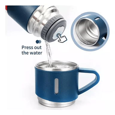 VASO TERMO DE ACERO INOXIDABLE CON TAZAS + BOLSA DE REGALO - 7