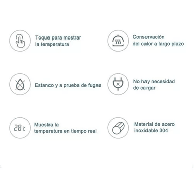 TERMO DIGITAL DE ACERO INOXIDABLE, INTELIGENTE, 500 ML, COLOR PLATEADO - 7