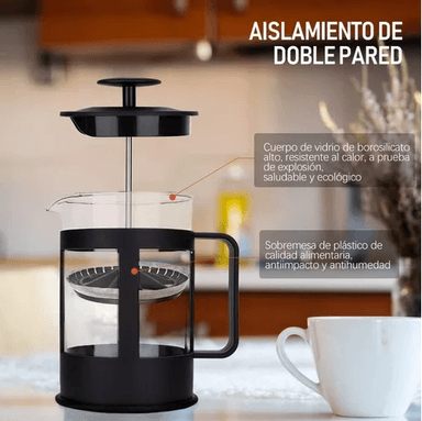 CAFETERA FRANCESA DE 350 ML, MARINSHOP, PRENSA FRANCESA ESPUMADORA - 6