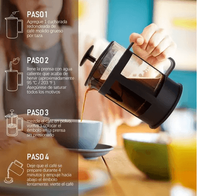 CAFETERA FRANCESA DE 350 ML, MARINSHOP, PRENSA FRANCESA ESPUMADORA - 8