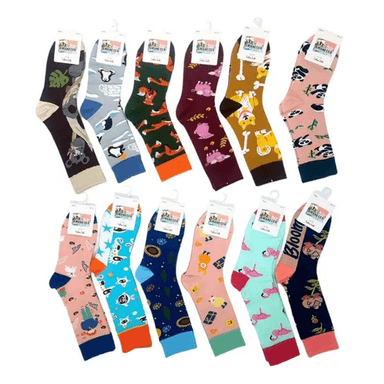 PACK DE 12 CALCETINES DE ALGODÓN LARGOS, VARIOS DISEÑOS PARA MUJER, MULTICOLOR - 4