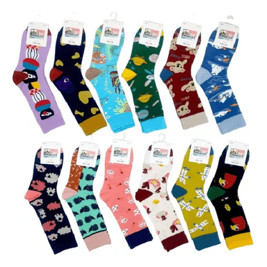 PACK DE 12 CALCETINES DE ALGODÓN LARGOS, VARIOS DISEÑOS PARA MUJER, MULTICOLOR - 5