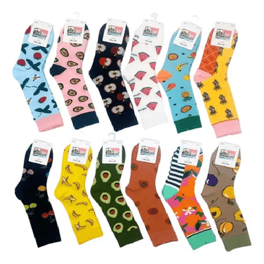 PACK DE 12 CALCETINES DE ALGODÓN LARGOS, VARIOS DISEÑOS PARA MUJER, MULTICOLOR - 6