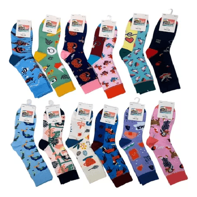 PACK DE 12 CALCETINES DE ALGODÓN LARGOS, VARIOS DISEÑOS PARA MUJER, MULTICOLOR - 8