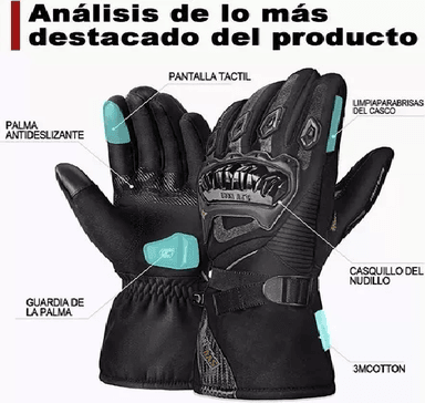 GUANTES SUOMY INVIERNO IMPERMEABLE PARA MOTOCICLISTA TÉRMICO, TALLA XL - 5