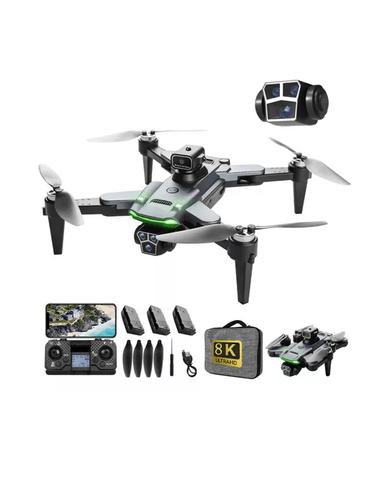 DRON PLEGABLE CON CÁMARA Y RETORNO AUTOMÁTICO 4K EN COLOR NEGRO - 4
