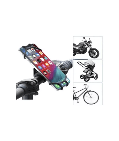 SOPORTE DE TELÉFONO PARA BICICLETA Y MOTO, ELÁSTICO, COLOR EN COLOR NEGRO - 3