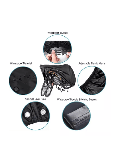 FUNDA CUBRE BICICLETA MOTO CARPA IMPERMEABLE 110X200 CM - 4