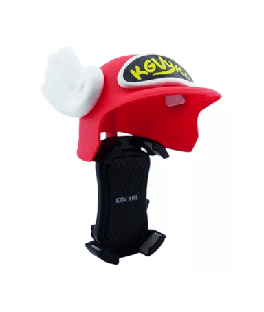 PORTA SMARTPHONE MOTO Y BICICLETA, DISEÑO CASCO, COLOR EN COLOR ROJO - 1