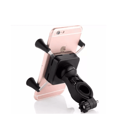 SOPORTE PORTA CELULAR UNIVERSAL PARA BICI MOTO, AJUSTABLE, COLOR EN COLOR NEGRO - 1