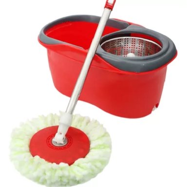 MOPA GIRATORIO TRAPEADOR SPIN 360° CON BALDE CENTRIFUGA EN COLOR ROJO - 1